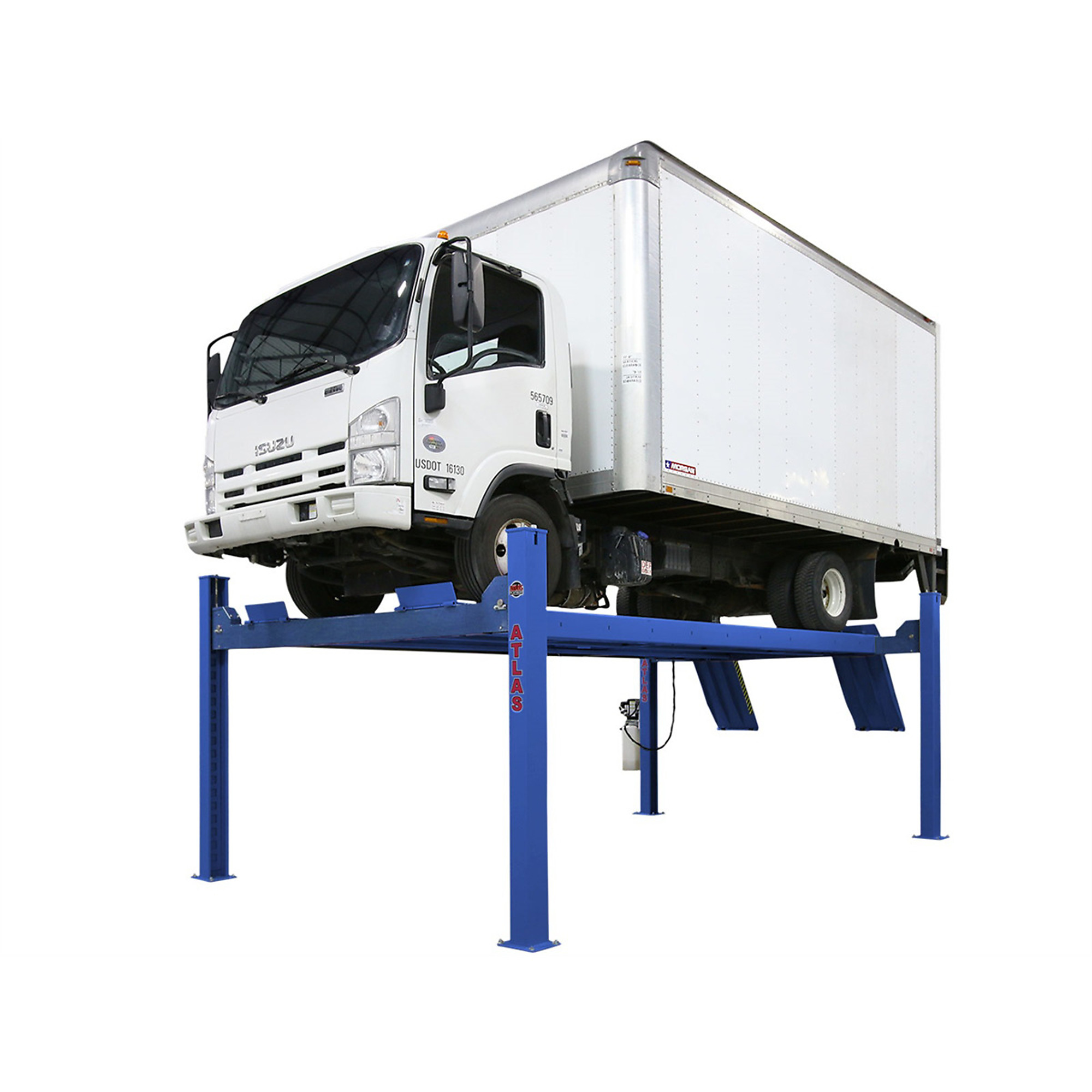 Atlas Automotive Equipment PVL14 Platinum 4-Post Commercial Grade Vehicle Lift, 10’ Minimum Ceiling Height, ALI Certified, 14,000lb, Extra Tall/Wide, High Strength Cable System, ALLY Power Unit